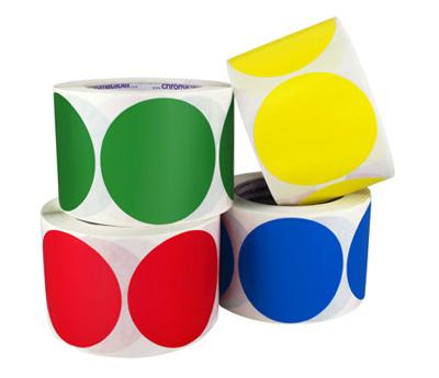 Colored .75'' Circle Labels - 1'' Core - 1000 Labels/Roll