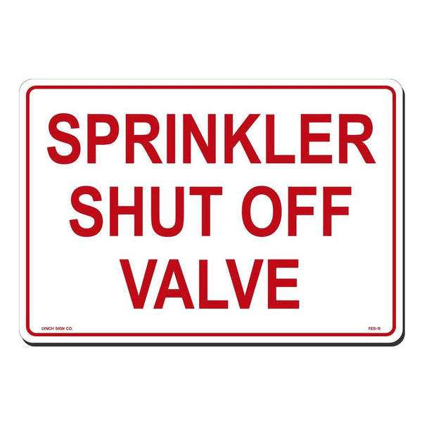 Sprinkler Shut Off Valve 14 x 10" Sign