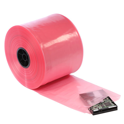 24" x 750' 4 Mil Anti-Static Poly Tubing Roll -Pink -Count/Roll=1