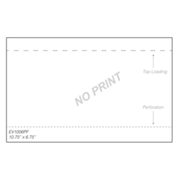 Packing List (No Print) Top Loading (with perforation on bottom) 10 3/4'' x 6 3/4'' Case of 500