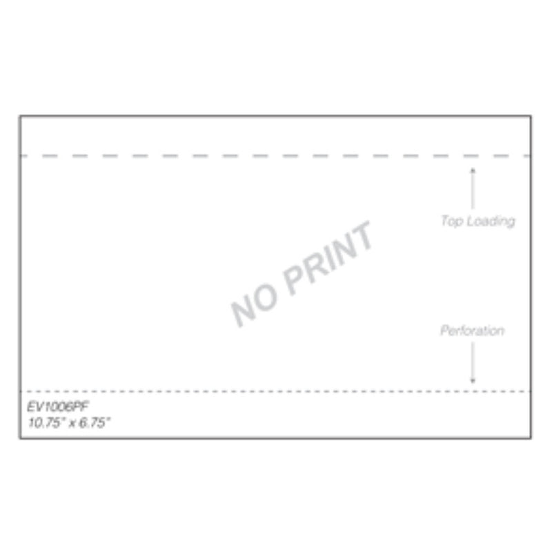 Packing List (No Print) Top Loading (with perforation on bottom) 10 3/4'' x 6 3/4'' Case of 500