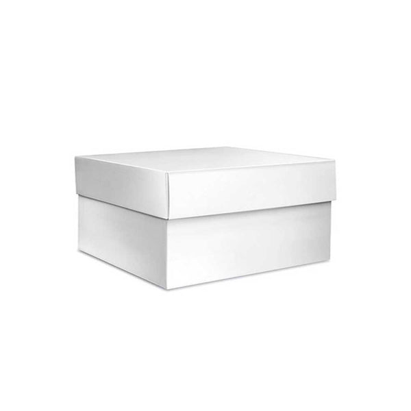 13 1/2 x 13 1/2 x 6 White Two Piece Gift Box