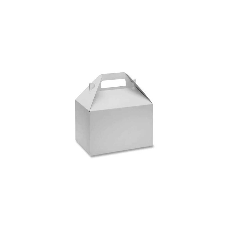 3 1/2 x 6 1/2 x 3 1/2 Silver Matte Colored Gable Box 100/case