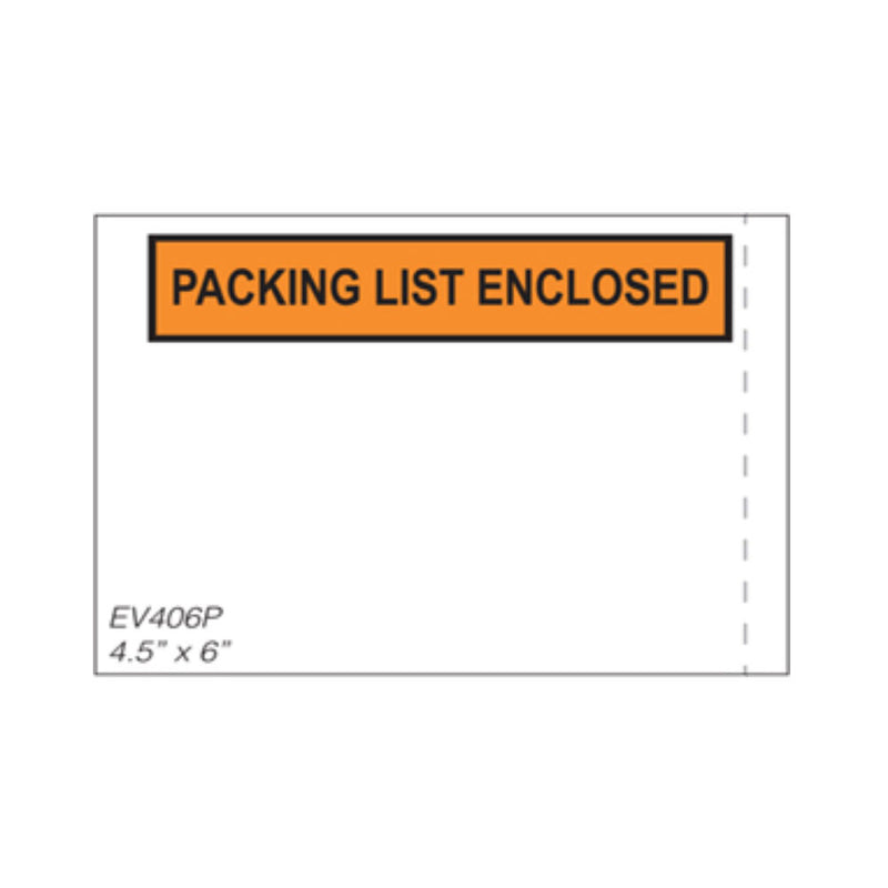 Packing List Enclosed Side Loading 4 1/2'' x 6'' Case of 1000