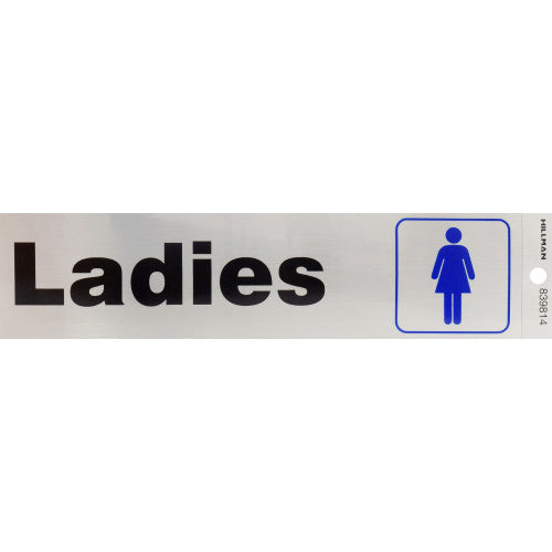 Ladies Restroom 2 x 8" Sign