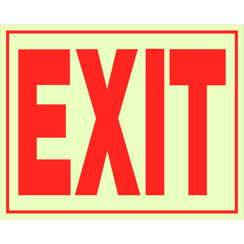 Glow in the Dark Exit 8 x 11" Sign