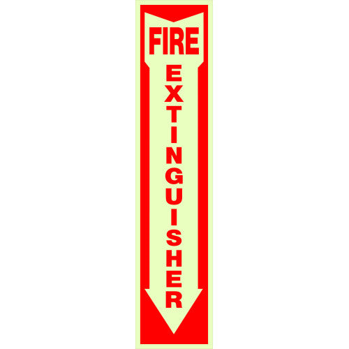 Glow in the Dark Fire Extinguisher 4 x 18" Sign