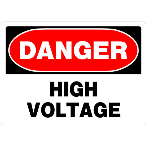 Danger High Voltage 10 x 14" Sign