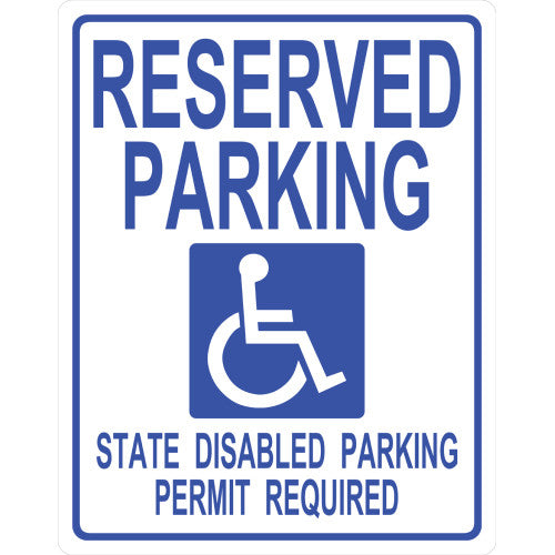 Disabled Reserved Parking 15 x 19" Sign