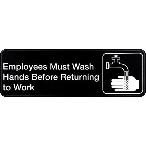 Employees Must Wash Hands 3 x 9" Sign