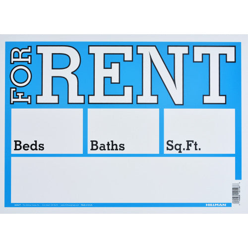 For Rent  10 x 14" Sign