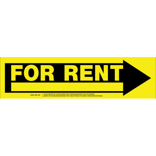 For Rent 6 x 24" Sign