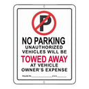 No Parking 12 x 18" Plastic Sign