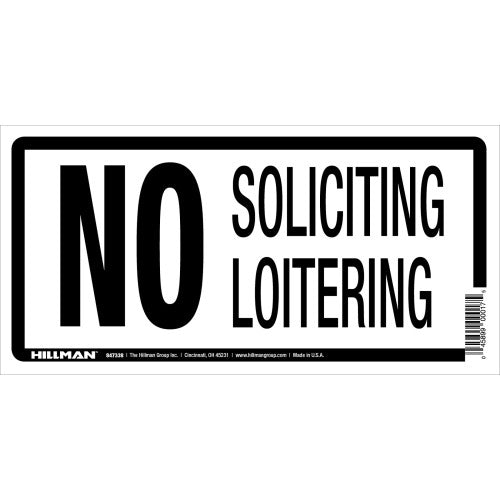 No Soliciting 5 x 10" Sign
