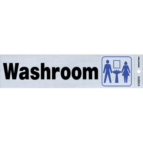 Unisex Washroom 2 x 8" Sign