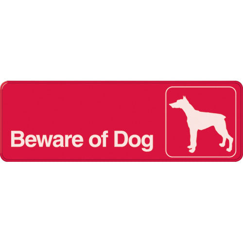 Beware Of Dog 3 x 9" Caution Sign