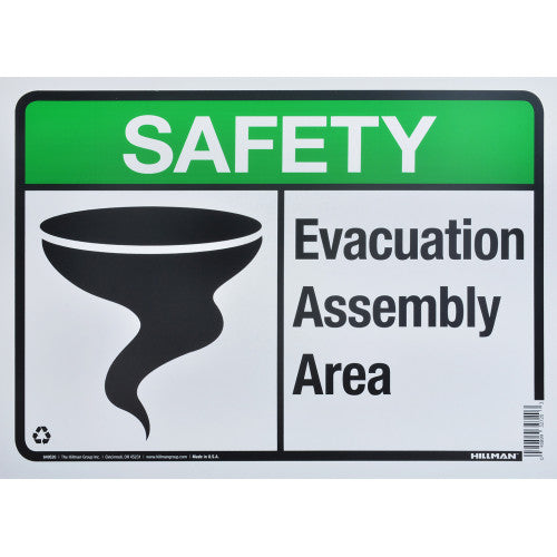Evacuation Safety 10 x 14" Sign