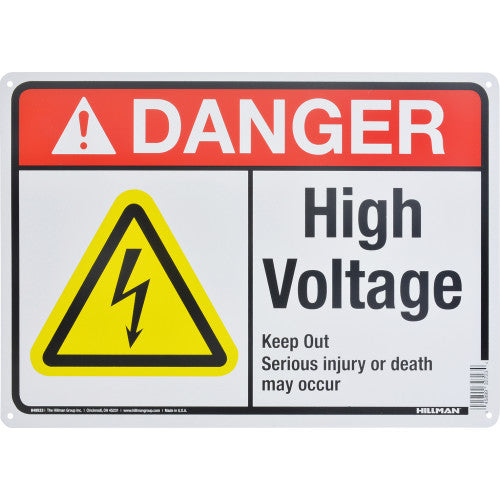 Danger High Voltage 10 x 14" Caution Sign
