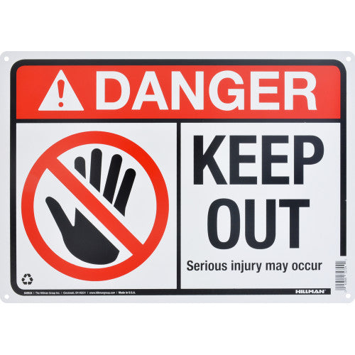 Danger Keep Out 10 x 14" Caution Sign