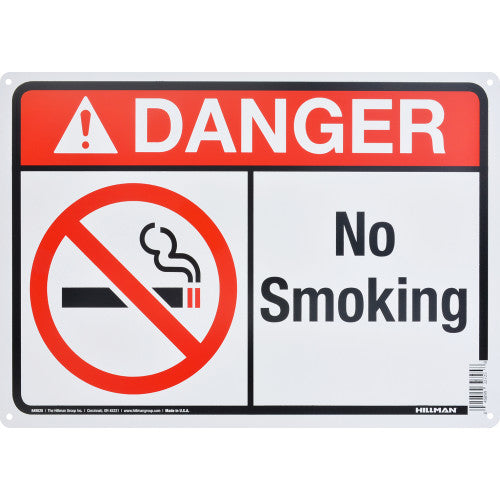 Danger No Smoking 10 x 14" Caution Sign