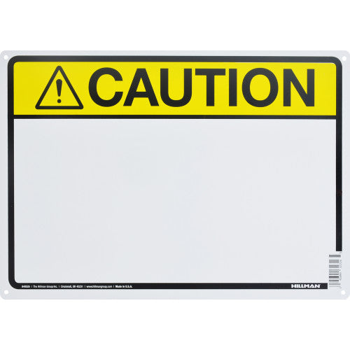 Blank Caution 10 x 14" Aluminum Sign