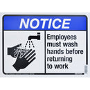 Employees Must Wash Hands Notice 10 x 14" Sign
