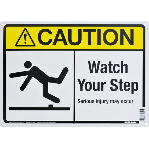 Watch Your Step 10 x 14" Caution Sign