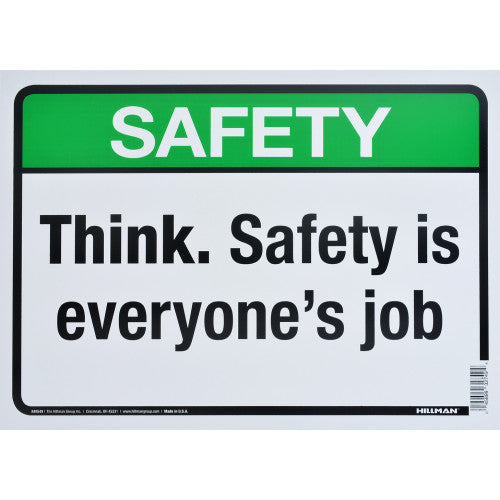 Think Safety 10 x 14" Sign