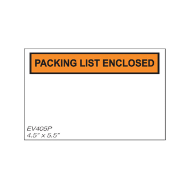 Packing List Enclosed Side Loading 4 1/2'' x 5 1/2'' Case of 1000