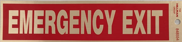Emergency Exit 2 x 8" Sign