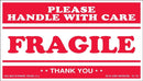 "Please Handle With Care Fragile Label" 3 x 5" 500/roll