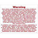 Warning - Motor Vehicles Contain Chemicals 24 x 18" Sign
