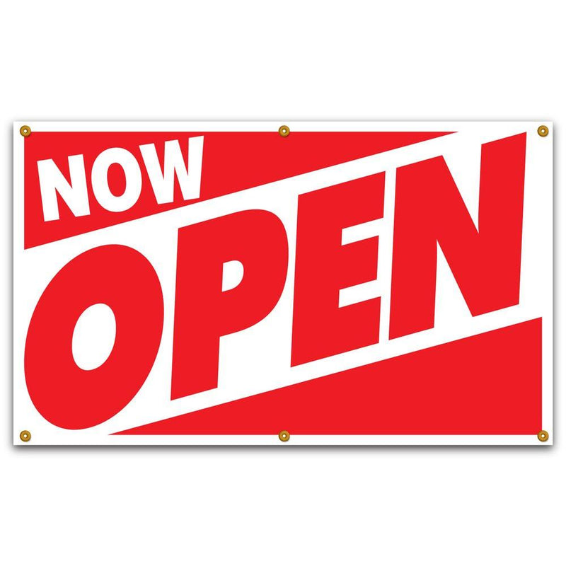 Now Open 3 x 5" Sign
