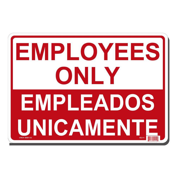 Employees Only Empleados Unicamente 14 x 10" Sign
