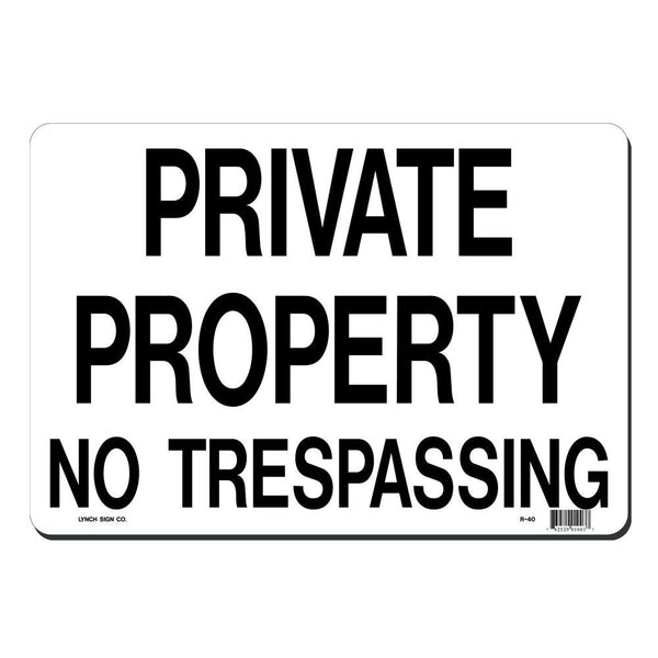 Private No Trespassing 10 x 14" Sign