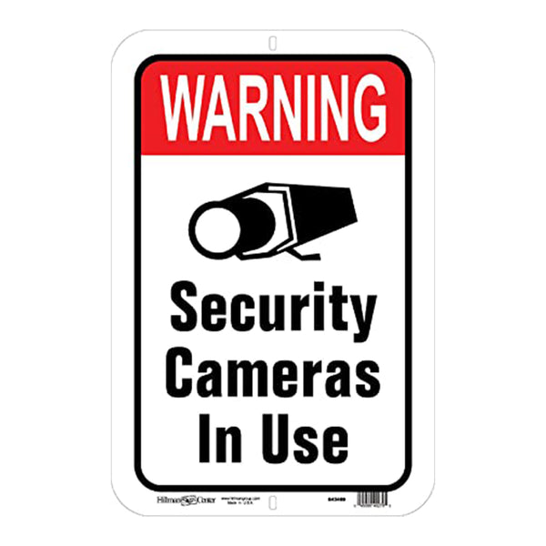 Warning - Security Cameras In Use 12 x 18" Sign