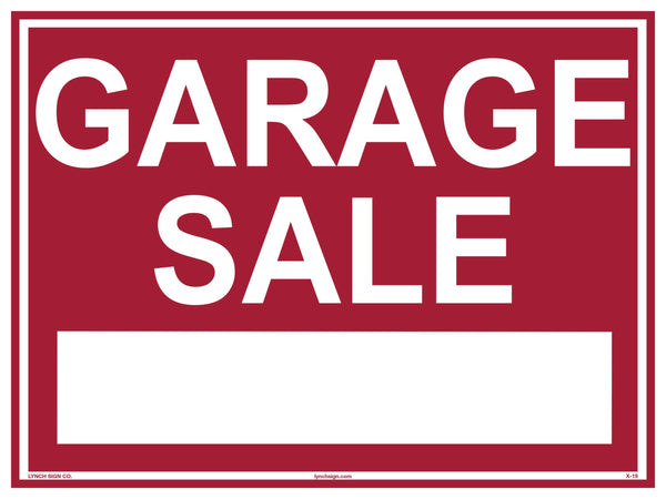 Garage Sale 12 x 9" Sign