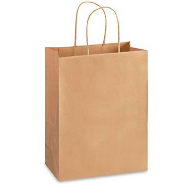6 '' x 13 '' Recycled Kraft Shopping Bags