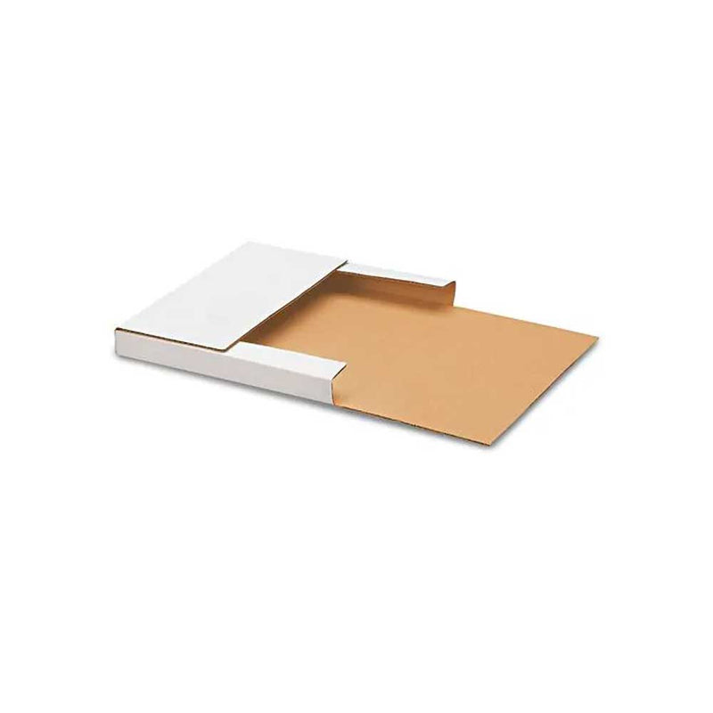 10 1/4 x 10 1/4 x 1/2 - 2 White Easy Fold Mailers