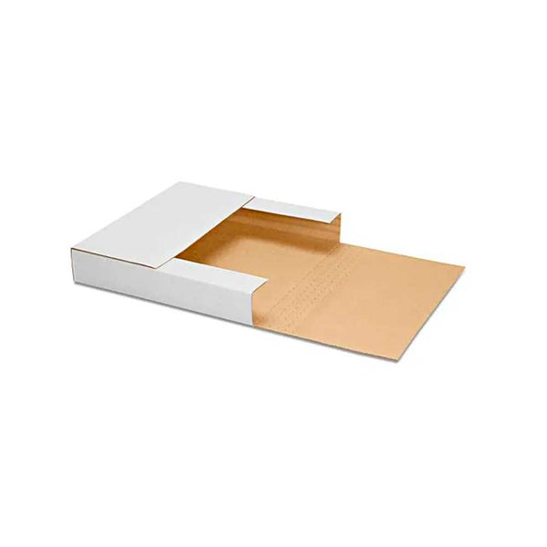 12 1/2 x 12 1/2 x 1/2 - 2 White Easy Fold Mailers