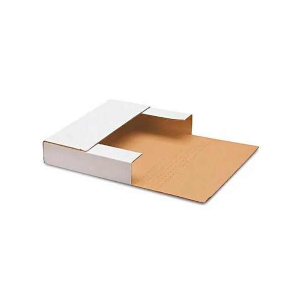 12 x 9 1/2 x 1/2 - 2 White Easy Fold Mailers