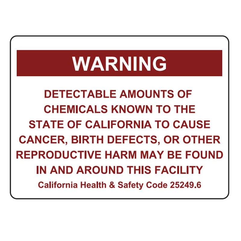 Detectable Amounts of Chemicals 10 x 7" Sign