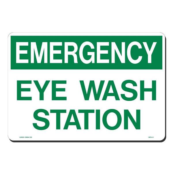 Emergency Eye Wash Station Safety 10 x 14" Sign