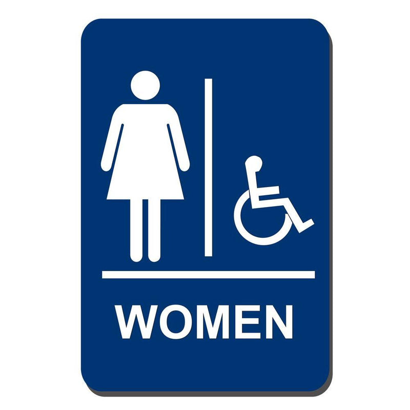 Women's Handicapped Restroom with Braille 6 x 9" Sign