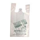 12 x 7 x 22'' 57MIC Reusable TK White T-Shirt Bag (Case of 200)
