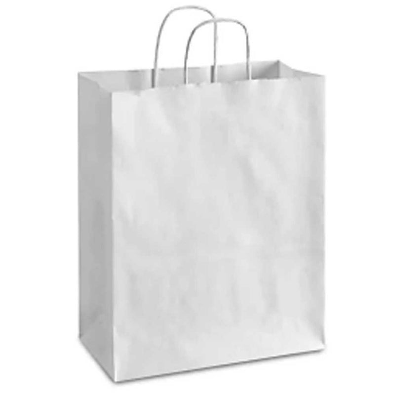 12 1/2 '' x 7 '' x 13 '' White Paper Bags