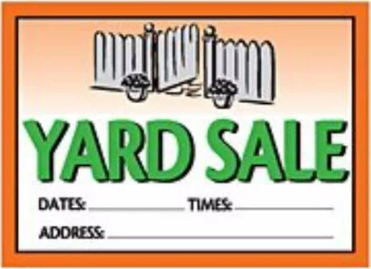 Yard Sale With Date 10 x 14" Sign